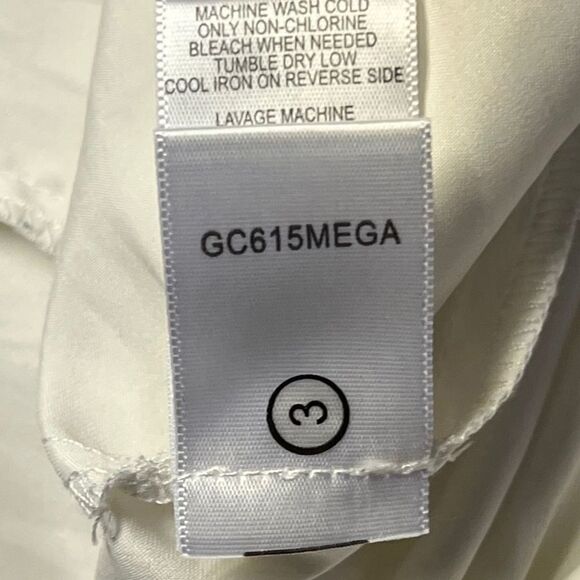 To The Max Womens Tunic‎ Blouse Ivory Chiffon Embossed Sleeveless Tweed Upper XS - Picture 6 of 9